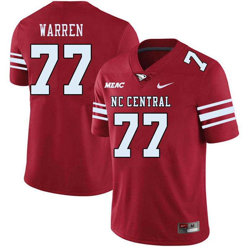 Men-Youth #77 Seven Warren North Carolina Central Eagles 2023 College Football Jerseys Stitched-Maro